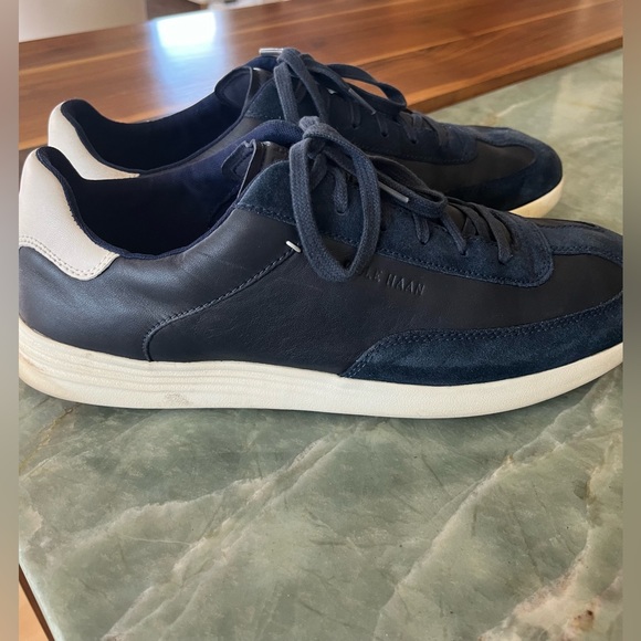 Cole Haan Navy Leather Sneakers - Picture 5 of 9